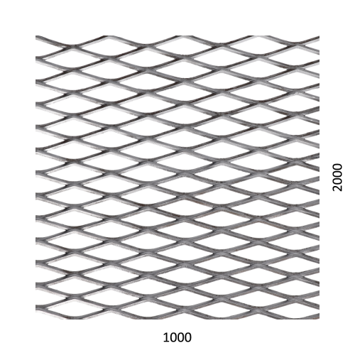 tahokov Fe kosočtvercová oka: 42x12mm, můstek: 3mm (2000x1000x2mm)